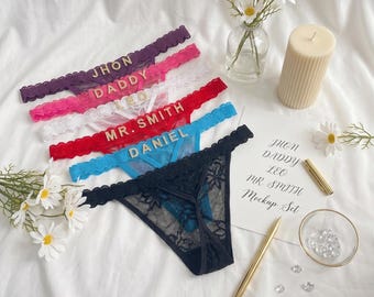 Custom Name Thong Gift for Him, Personalized Underwear, Funny Romantic Boyfriend Gift, Anniversary Lingerie, Valentine Present