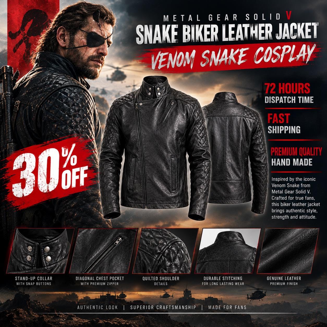 ダミージャケット　L GEAR SOLID Metal Gear Solid Jacket - Etsy