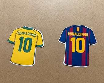 Pegatina de vinilo de la camiseta de Ronaldinho, regalo del FC Barcelona, Copa del Mundo de Brasil