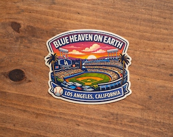 Blue Heaven On Earth Vinyl Sticker Decal Gift LA Dodgers Los Angeles Stadium