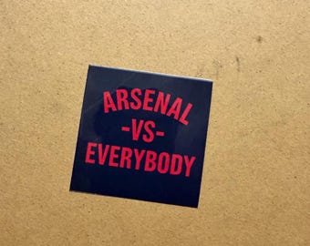 Pegatina de vinilo del Arsenal FC vs Everybody, regalo para los artilleros