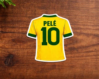 Calcomanía de vinilo de la camiseta de Pelé Brasil, regalo para la Copa del Mundo