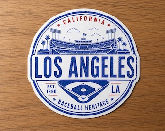 Pegatina de vinilo con sello de pasaporte del estadio de Los Ángeles de los LA Dodgers