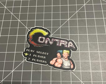 Pegatina de vinilo con meme del juego Contra de Nintendo