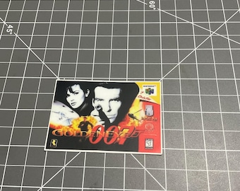 Pegatina de vinilo con diseño de meme del juego Goldeneye 007 para Nintendo 64. Regalo ideal.