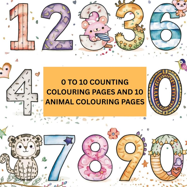 Animal Counting Coloring Pages | Preschool Number Recognition ...