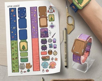 Pappers smartklocka-pysselset | Mall för kawaii virtuellt husdjur (digital nedladdning)
