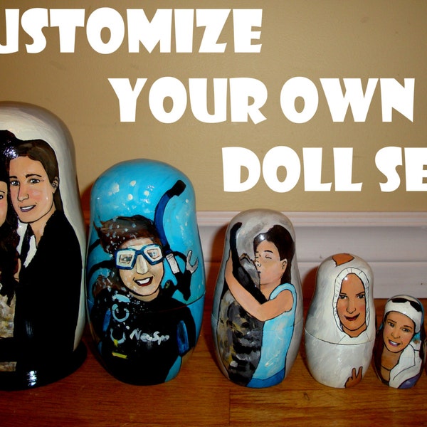 Custom Nesting Dolls | Nesting Dolls | Custom Doll Set | Matryoshka | Geeky Dolls | Custom Dolls | Birthday Gift | Anniversary Gift