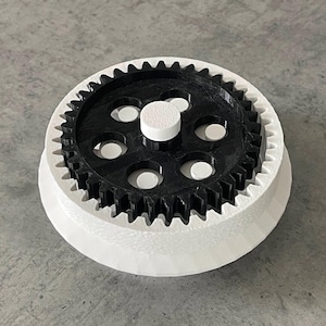 Zykloidengetriebe - 3D gedrucktes mechanisches Modell, STEM-Lernmodell - weiß und schwarz