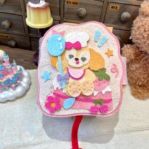 DIY Felt Photo Album Kit, Irregular Book Shape, Cute Dog & Star Pattern, Custom Date, Hidden Pocket, Handmade Gift Kit