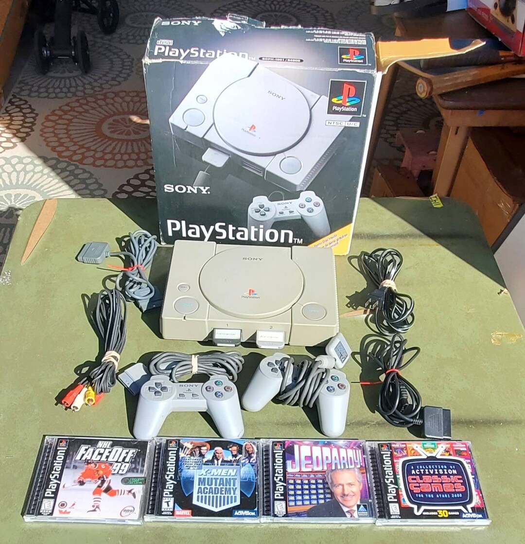 Sony Playstation PS1 Console Bundle W/4 Games All Cables 2 - Etsy