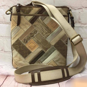 バッグ Coach archive Bag Crossbody Patchwork Coach Authentic Patchwork Purple Brown Shoulder/Crossbody
