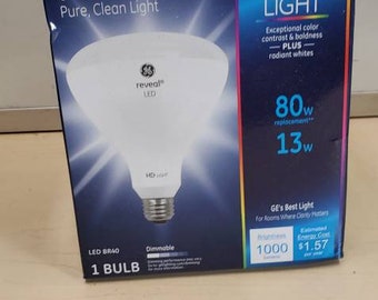 New, old stock GE Reveal HD+ Color-Enhancing 80W Replacement LED Light Bulb Indoor Floodlight BR40. Free shipping