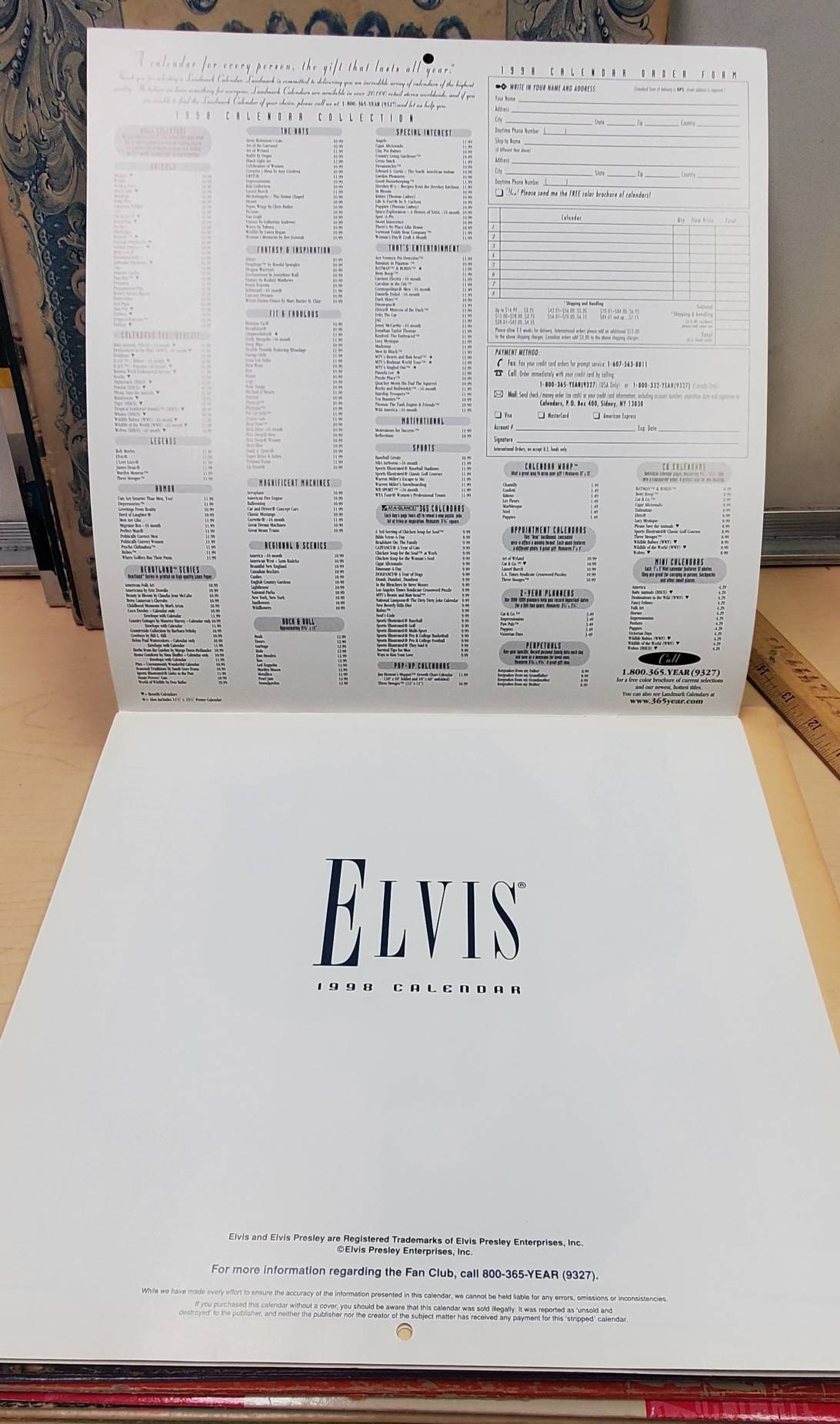 Elvis 1998 Calendar. Free Shipping - Etsy Elvis 1998 Calendar. Free Shipping - Etsy
