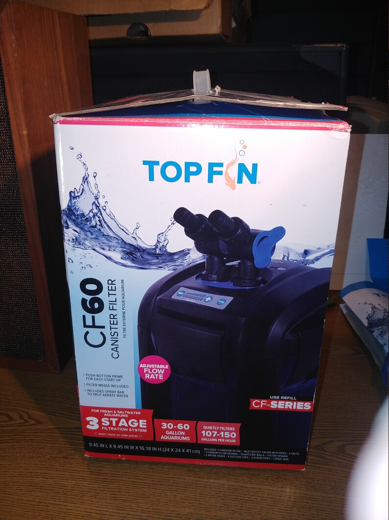Neu in Box Top Fin Canister Filter CF60 für Fischtanks bis 60 Etsy