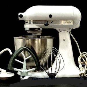 Vintage KitchenAid Avocado Green Model K45 Stand Mixer with Food