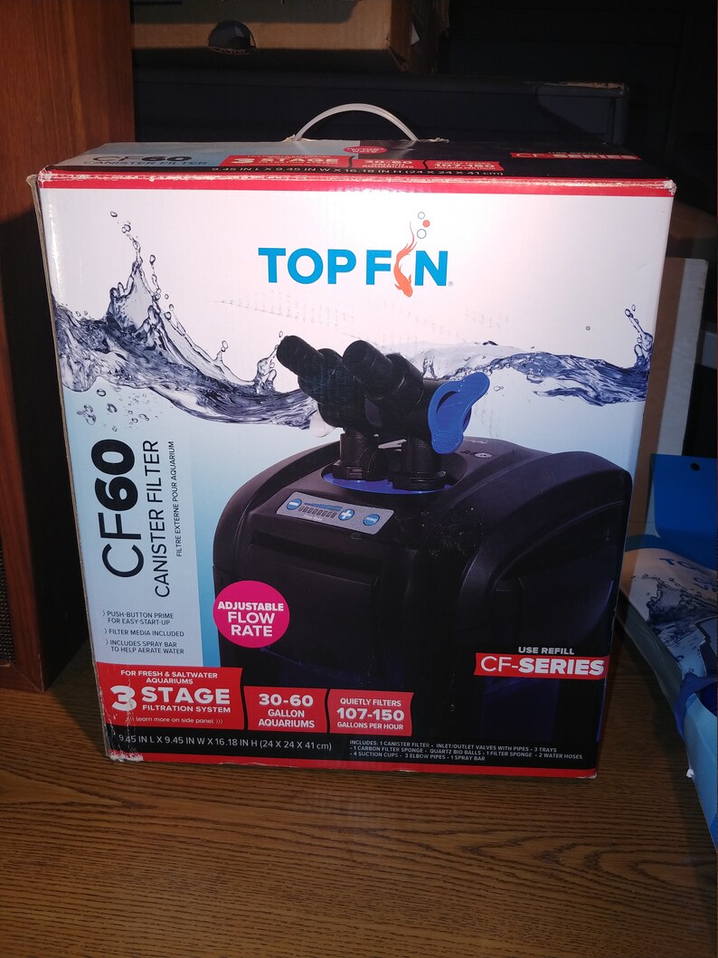 Neu in Box Top Fin Canister Filter CF60 für Fischtanks bis 60 Etsy