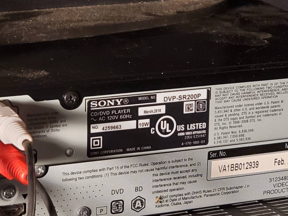 Sony DVP-SR200P DVD Player Screensaver 