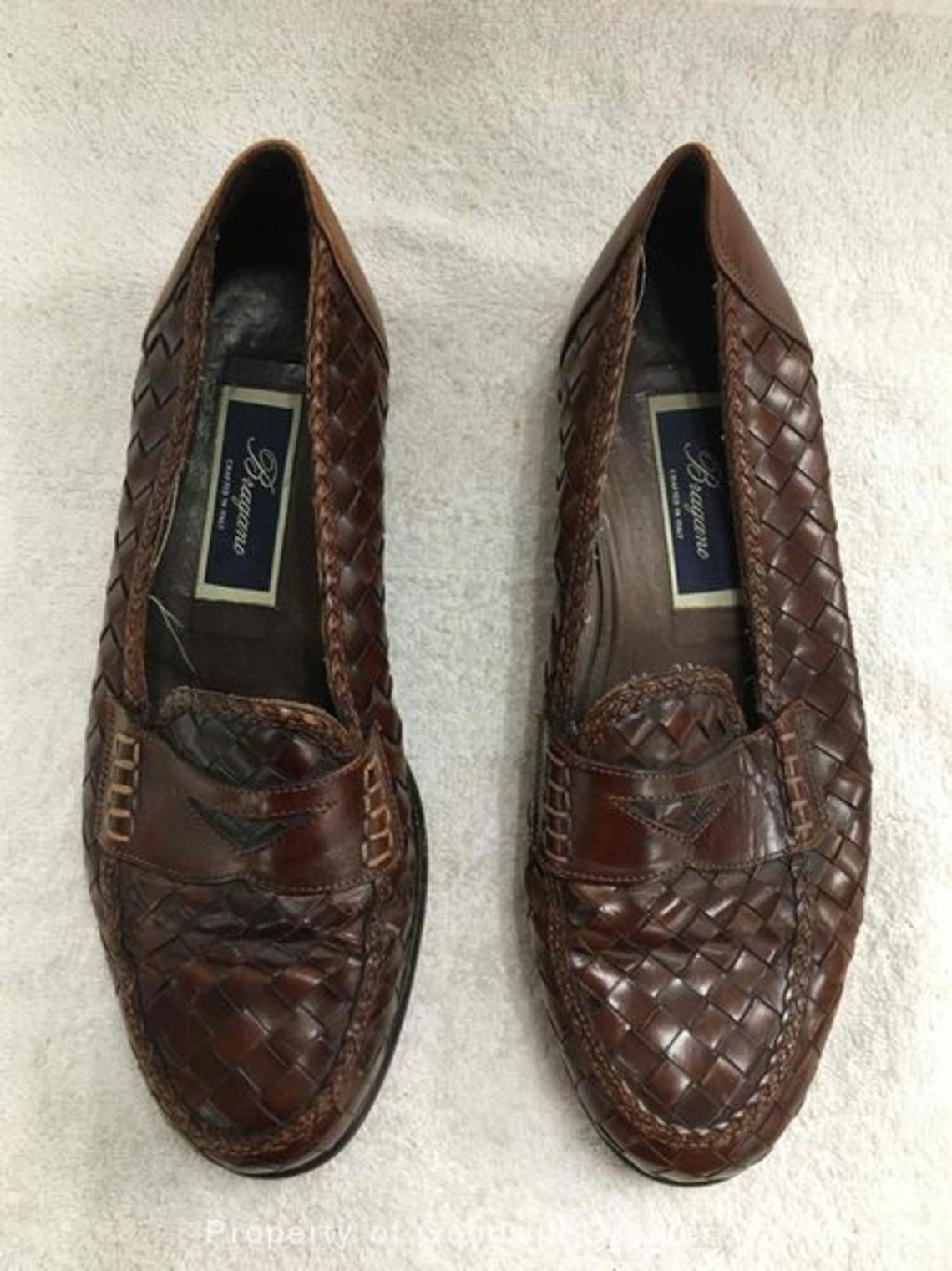 Bragano Italy Men's Weaved Leather Loafer Shoe Size 8.5M | Etsy