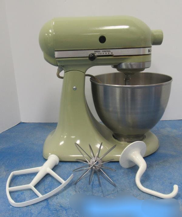 Pistachio Kitchenaid Model K45 Classic Series Stand Mixer With Attachments.  Free Shipping 