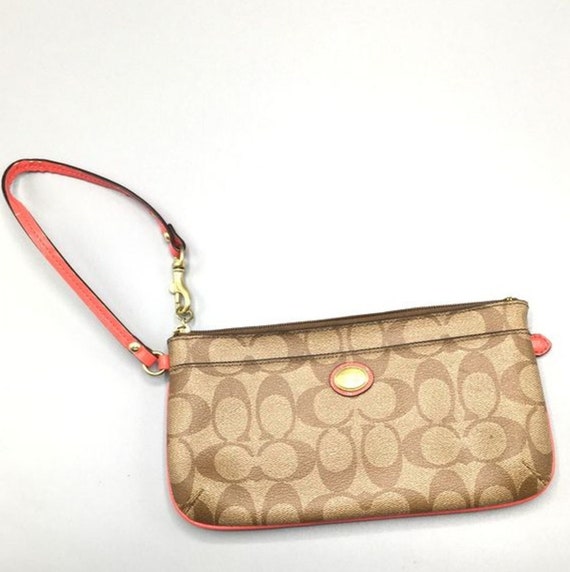 Authentic Coach Tan Signature Canvas Purse