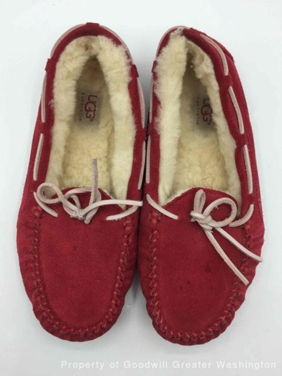 Ugg Australia Red Leather Women's Slippers Size 4