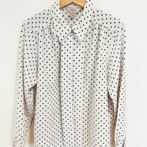 Vintage polka dot blouse long sleeve