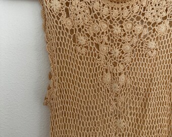 Vintage Crochet top. Coverup summer festival