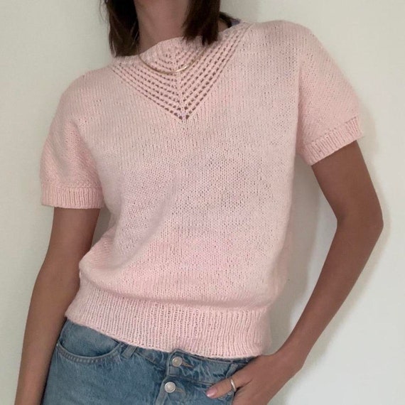 Vintage knit sweater pink - image 2