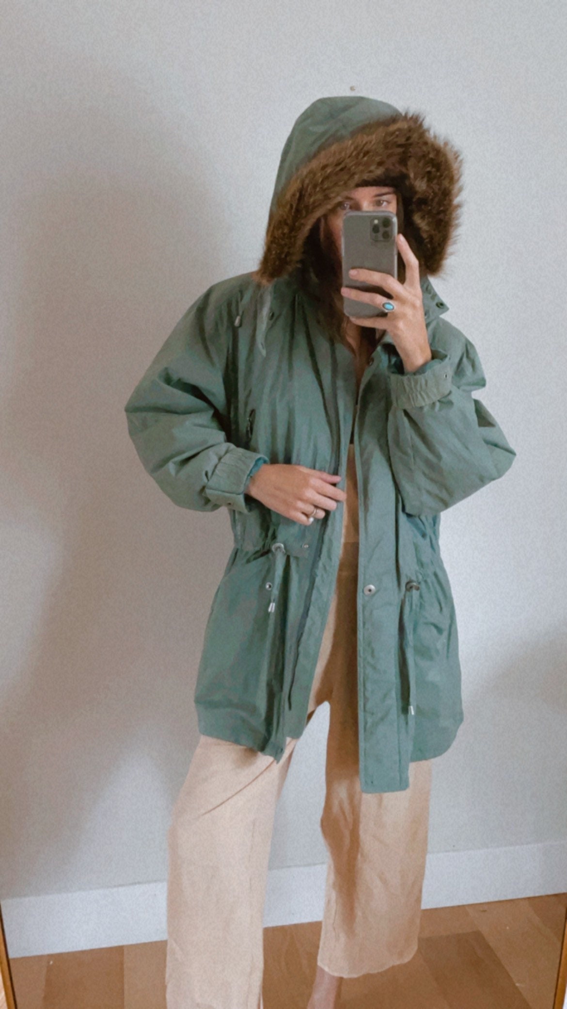 Vintage London Fog Jacket Fur Hood 