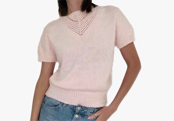 Vintage knit sweater pink - image 1
