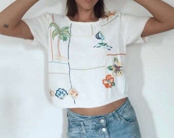 Summer knit top free shipping