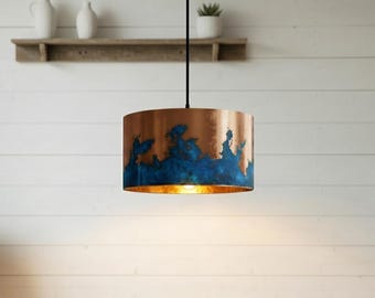 Koperen koepelhanglamp, handgemaakte rustieke hanglamp keukeneiland, boerderijplafondlamp
