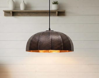 Moroccan Copper Light, Dome Pendant Lamp, Handmade Rustic Ceiling Light for Kitchen Island