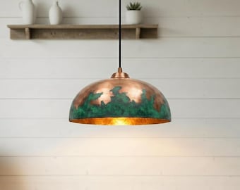Handmade Copper Pendant Light – Moroccan Dome Lamp, Industrial Rustic Hanging Light Fixture