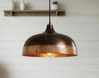 Rustik kopparfärgad taklampa - Köksö - Taklampa för industriell lantlig stil