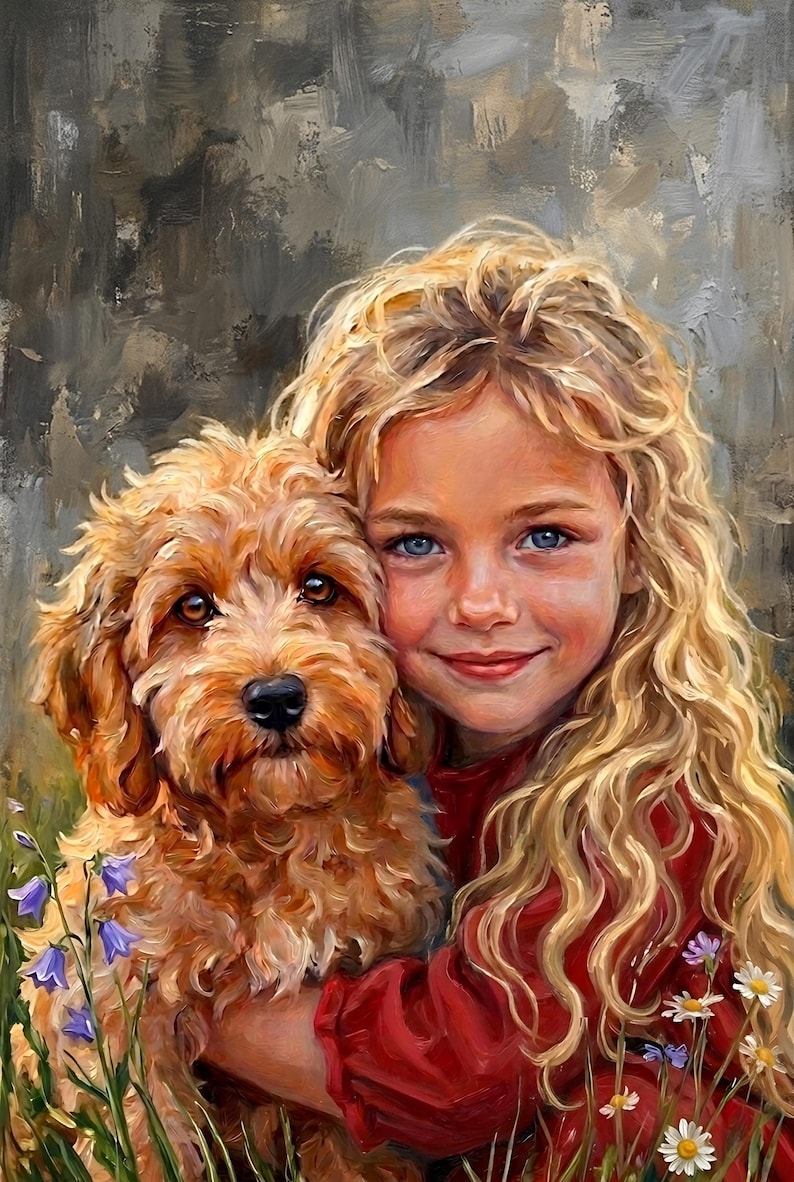 Individuelle Porträtmalerei im Auftrag, Gemälde nach Foto, Digitale Ölgemälde nach Wunsch, Individuelle Paarporträts als Wandbild Bild 11