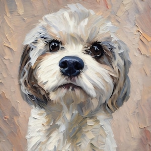Schilderij op maat van een hond, in opdracht gemaakt, kunst op canvas, olieverfschilderij van een huisdier, digitaal portret van een foto, ingelijst kunstwerk voor aan de muur in olieverfstijl, cadeau