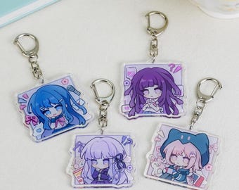 Danganronpa Full Set 4pcs Acrylic Keychains, Cute Chibi Nanami ChiaKi Maizono Sayaka Mikan Tsumiki Kirigiri Kyouko Keyrings