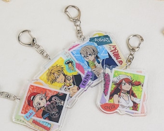 GACHIAKUTA Anime Acrylic Keychain Set - Rudo, Zanka, Enjin, Royo Character Charms | Kawaii Anime Bag Accessories gift