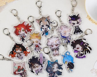 GACHIAKUTA Chibi Acrylic Keychain Set, Gachiakuta Anime Key Charm, Rudo Engine Zanka Cute Keyring, Manga Gift for Anime Fans