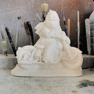 Ready to Paint - Motorcycle Santa - Nowells 2028
