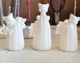 Klaar om te schilderen - drie katten klimmende pompoenen - Clay Magic 1228