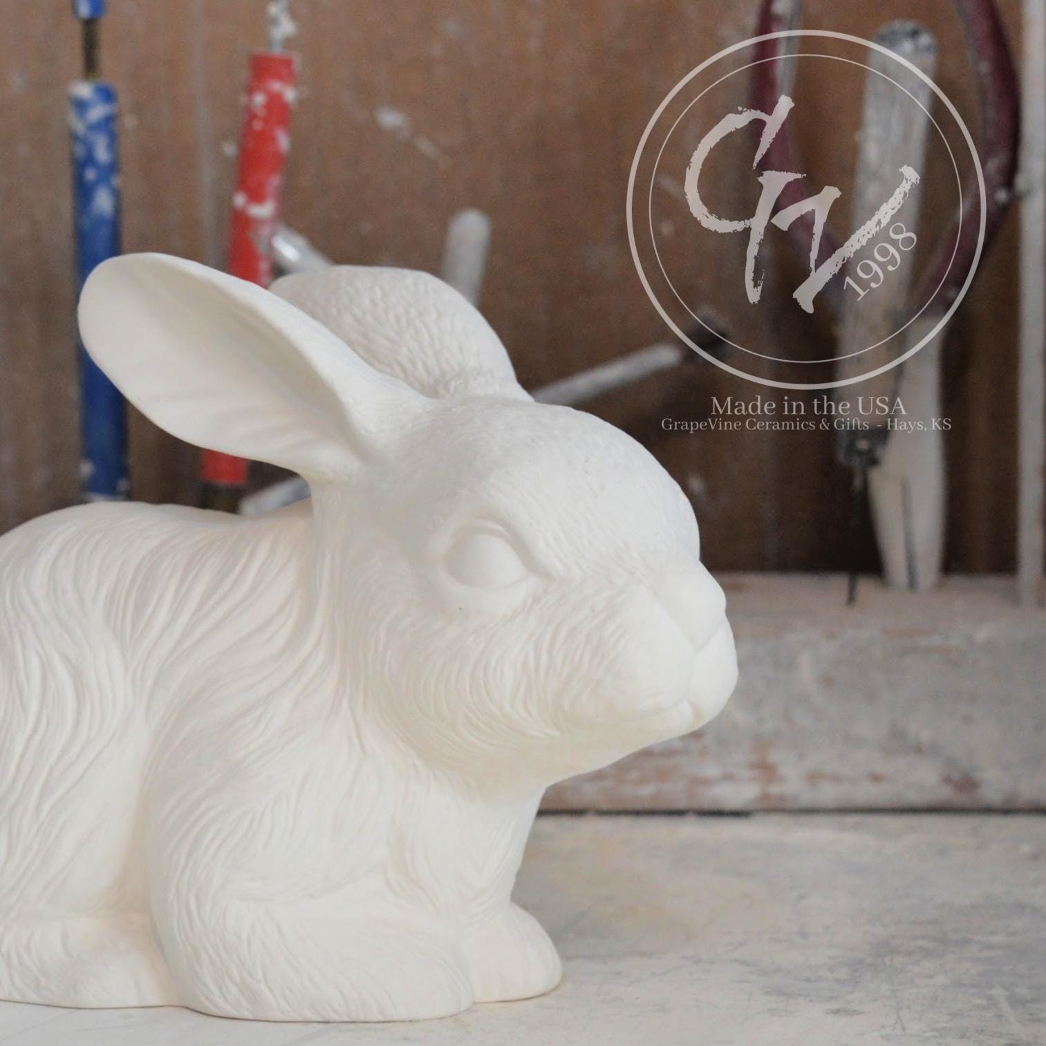 Cote Escriva (コーテ エスクリーバ) 『BUNNY TOAST』 Ready to Paint Bisque - 5 Inch Realistic Bunny Facing Right
