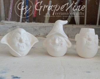 Ready to Paint - Eggspressions Vampire Witch Frankenstein - Donas D1206