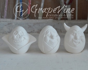 Ready to Paint - Eggspressions Skull Mummy Devil - Donas D1207