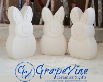 Ready to Paint - Set of 3 - 4.25-inch Marshmallow Bunny - Clay Magic 4298
