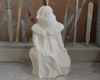 Pronto da dipingere - Piccolo Babbo Natale antico con renna e sacco dei giocattoli - Gare 2250