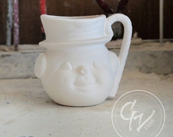 Unpainted Ceramic bisque Gnome Mug