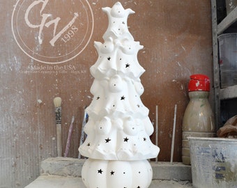 Ready to Paint - Marshmallow Ghost Tree - Clay Magic 4363.4364